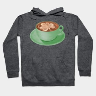 St. Patrick's Day Shamrock Cappuccino Art Hoodie